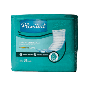Aposito marca Plenitud para la incontinencia leve. Multiuso y post parto con cinta adhesiva. 20 unidades