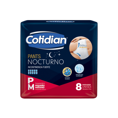 Pants-nocturnos-cotidian Pañal para adulto mayor nocturno con cintas ajustables y alta absorción para incontinencia severa. Marca Cotidian.