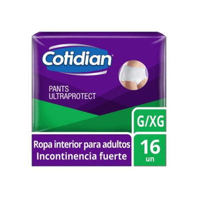 pants-ultra-protect-diurno-cotidian Pañal para adulto mayor con cintas ajustables y alta absorción para incontinencia severa. Marca Cotidian.