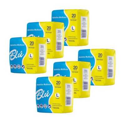 Apositos blu 120 unidades Apósitos multiuso para incontinencia y post parto marca BLU formato 20 unidades por paquete