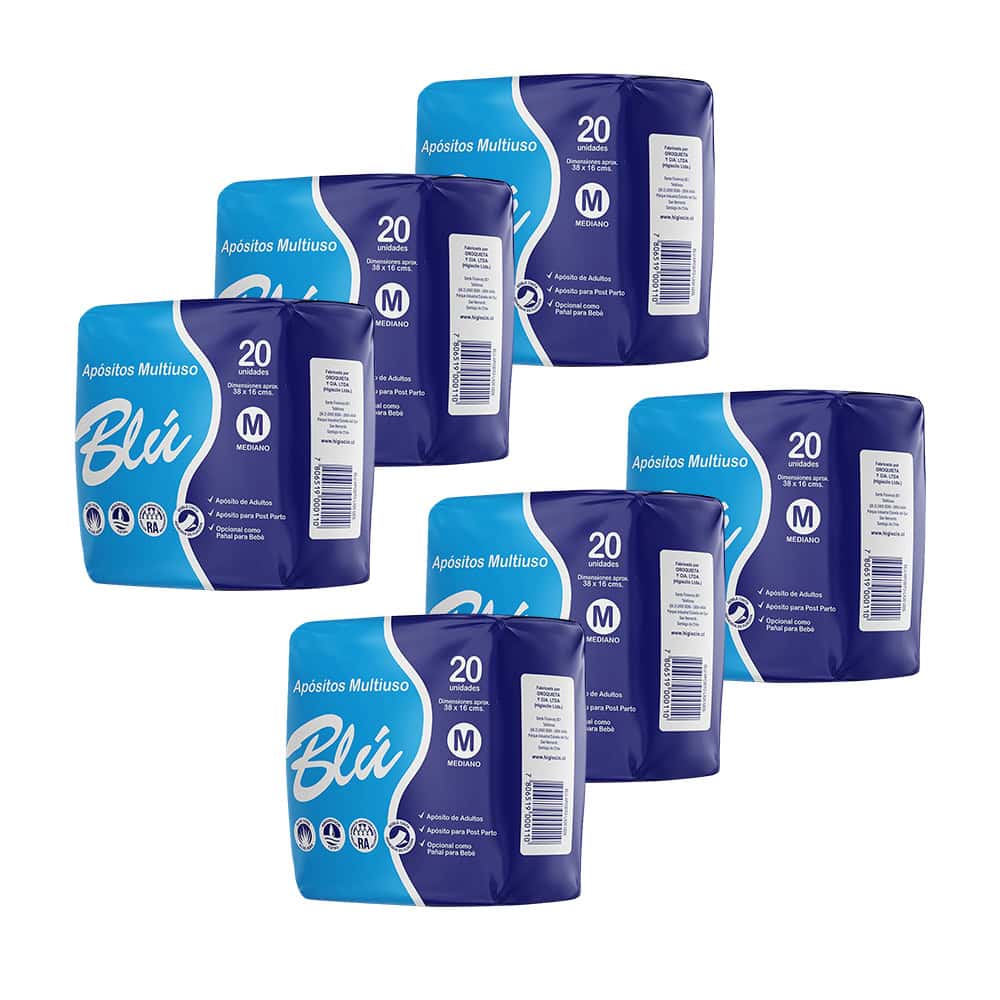 Apósitos talla M marca BLU 20 unidades - Formato pack 120 unidades